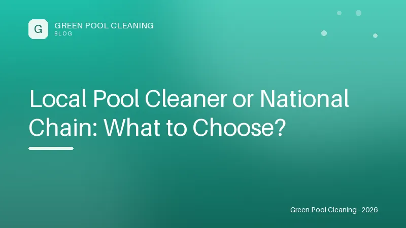 Local Pool Cleaner or National Chain Local Pool Cleaner or National Chain: What to Choose?